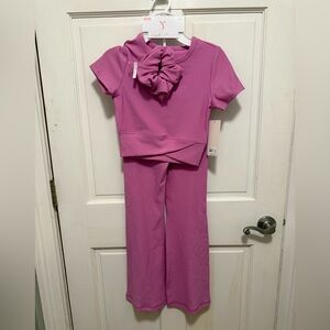 NWT Yogalicious Pink Ribbed 3-Piece Set - Size 10